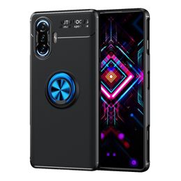 Cases for Xiaomi Redmi K40 Gaming POCO F3 GT Soft Silicone Back Cover with Magnetic Metal Finger Ring Stand Coque