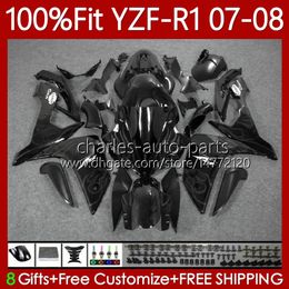 100%Fit Fairings OEM For YAMAHA YZF-R1 YZF R 1 1000 CC YZFR1 07 08 MOTO Bodywork 91No.66 YZF R1 1000CC YZF1000 Grey flames 2007 2008 YZF-1000 2007-2008 Injection mold Body