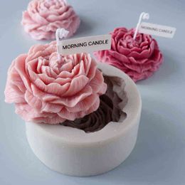 Aromatherapy candle Mold handmade diy aromatherapy candle silicone mold large peony handmade soap model plaster mold H1222