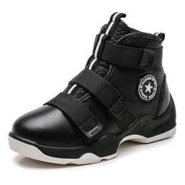 Autumn Winter Boys Boots Children Shoes For Kids Sneakers Fashion Leather Boots Plush Warm Flat Ankle Boots Boys Running Shoes 201130