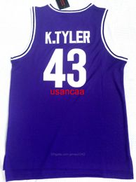 #The 6th Man Movie 43 Kenny Tyler Basketball Jersey Men Huskies College Marlon Wayans Jerseys University Purple Size S-XXL