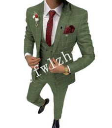 New Style One Button Handsome Peak Lapel Groom Tuxedos Men Suits Wedding/Prom/Dinner Best Man Blazer(Jacket+Pants+Tie+Vest) W355