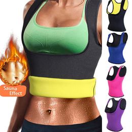 Women's Body Shaper Slim Belt Neoprene Hot Sweat Slimming Shirt Waist Trainer Corset Vest Tummy Control Body Shaper for Weight