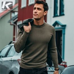 KUEGOU 2020 Autumn Cotton Plain Grey Sweater Men Pullover Casual Jumper For Male Wear Brand Knitted Korean Style Clothes 8921 LJ201009