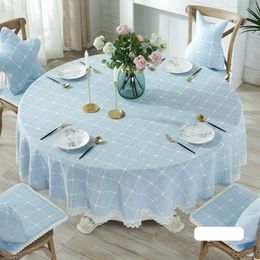 Japanese Cloth Cotton Linen Cover for Wedding Party Hotel Tablecloth with Embroidery Flower Round Table Covers Sweet 201123