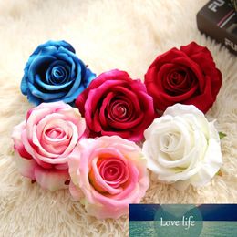 6pcs 7Colors Silk Rose Flower Head Artificial Flowers DIY Wedding Decoration Home Party Fake Flower bouquet