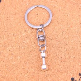 Fashion Keychain 21*6*6mm fitness equipment dumbbell Pendants DIY Jewelry Car Key Chain Ring Holder Souvenir For Gift