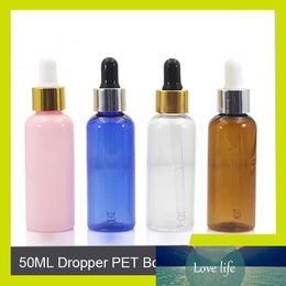 Sedorate 50 Pcs/Lot 50MLPET Dropper Bottle Cosmetics Refill Bottle Empty Plastic Essential Oil Bottle Perfume Bottles JX054