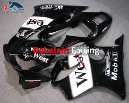 Fairings Kit For Honda 01 02 03 CBR600 F4i 2001 2002 2003 Sports Bike Black White Bodyworks Fairing (Injection Molding)
