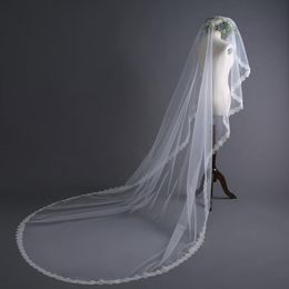 Bridal Veils Wedding Veil Soft Tulle Sequined lace applique Ivory Woman Bridal Veils