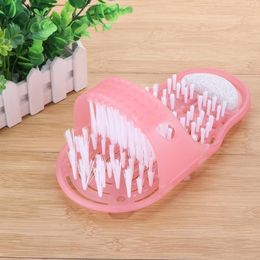 Massager Slippers Plastic Bath Shoes for Feet Shower Brush Bathroom Products Pumice Stone Foot Scrubber Foot Care Cleaning Gifts 201021