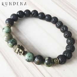 Tennis 8MM African T-urquoise Beaded Mala Bracelet Buddhist Meditation Wrists For Men Yoga Gift Him1