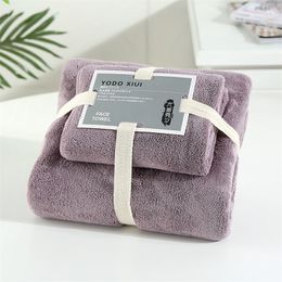 Coral Velvet Absorbent Bath Towels for Adults Face Towel Bath Towel Set Soft Comfortable Bathroom Towel Set 70*140 11 Colours Y200428