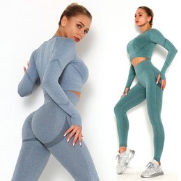 Pantaloni sportivi per il sollevamento dell'anca Leggings da yoga a vita alta Scrunch Butt Leggins per il fitness da donna Collant da corsa da palestra Abbigliamento sportivo per le donne Set da yoga