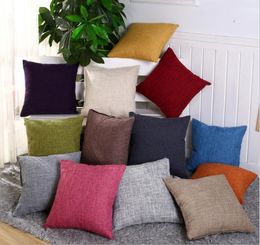 Linen pillow case solid Colour cover sofa cushion core custom pillow-covers Pure Pillowcase