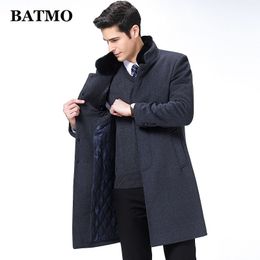 BATMO new arrival autumn&winter high quality wool long trench coat men,men's wool jackets,warm coat,plus-size M-XXXL,8808 201126