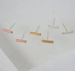 Fashion Stick style Ear Studs Classic Bar Stud Earrings Wholesale Gold Silver Rose Three Color Optional