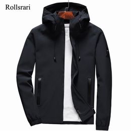 Jacket Men Zipper New Arrival Brand Casual Solid Hooded Jacket Fashion Men's Outwear Slim Fit Spring and Autumn High Quality K11 201124