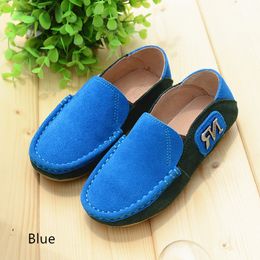 Genuine Leather Children School shoes Suede Mixed Colours Boys Oxfords Loafers shoes Kids Sneakers Children casual shoes LJ200907