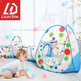 3 in 1 Ocean Balls Pools Baby Toys Ball Pit with Tent Tunnel Basket Indoor Toys for Toddlers LJ200923