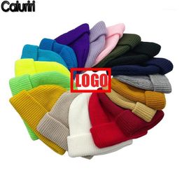 Beanie/Skull Caps Winter Warm Beanies 18 Colours DIY Logo Team Club Hats Custom Print Embroidered Made Beanie For Men Women ZZ-3051