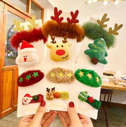 Hot Style Christmas Hair Band Brooch 4 Pcs / Set Christmas Gift Brooch Hair Clip Rubber Band Christmas Ornaments in Stock