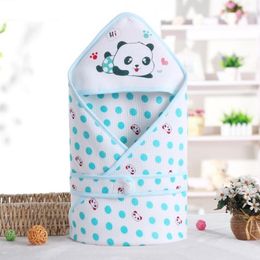 Cartoon Panda Envelopes For Newborns Wrap Baby Blanket Swaddling Cotton Baby Sleeping Bag 3 Colors Infant Sleepsacks 80*80 cm LJ201014