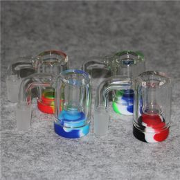 smoking pipe hookah Ash Catcher 14mm with silicone container straight silicon water bongs glass bong oil rig