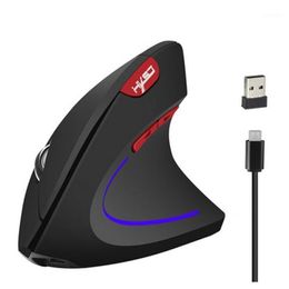 Mice Vertical Wireless Mouse 2.4Ghz Ergonomic Design 2400Dpi Prevent Hand Poelectric Black For Desktop1