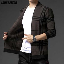 Autum Winter Designer Brand Luxury Fashion Knit Cardigans Sweater Korean Style Men Casual Trendy Coats Jacket Men Clothes 211221