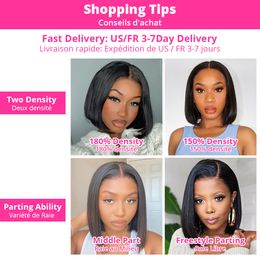 Short Bob Wig Straight 13x4 Lace Frontal Human Hair Wigs Black Women Pre Plucked Transparent Closure Wig Brazilian Lace Wigsfactory direct