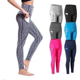 Pantalones de yoga de cintura alta Pantalones de fitness para mujer deportes otoño e invierno corriendo polaxgings de secado rápido