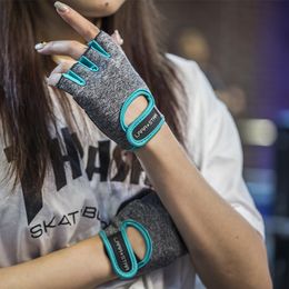 Women Gym Weight Lifting Gloves Dumbbell Weightlifting Fitness Exercise Non-Slip Breathable Half Finger Sports Training Gloves Q0107