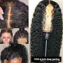 150% Density 360 Lace Frontal Brazilian Wig for Black Women Kinky Curly Loose Curly Glueless Lace Front Wig with Baby Hair Blenched Knots