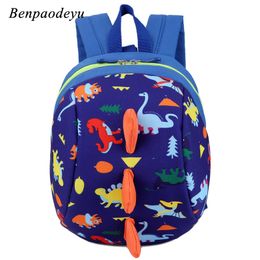 2019 New children's backpack cute cartoon little dinosaur anti-lost children school bags for boys girls toddler kids backpack LJ201029