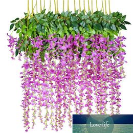 12pcs Wisteria Artificial Flower 3.6 Feet Simulation Wisteria Vine Hanging Flower for Wedding Home Party Flowers