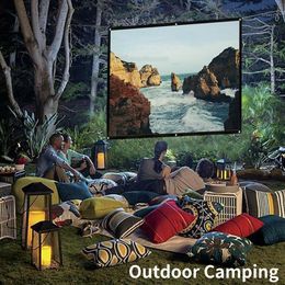 indoor outdoor movie projector Canada - Portable Foldable Projector Screen 16:9 HD Outdoor Indoor Home Cinema Theater 3D Movie LHB991