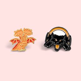 Evil Dragon Legend Enamel Pins Satan Hell bringer Brooches Badges Fashion Mythical Pins Gifts for Friends