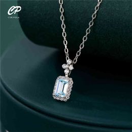 Perfume Bottle Necklace Female French High-end Blue Crystal Stone Clavicle Chain Light Luxury Niche