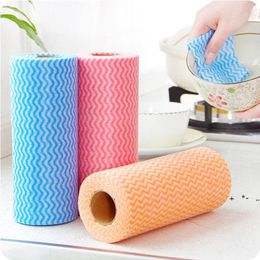 50 Pcs/Roll Multi-Purpose Disposable Kitchen Cloth Rolls Cleaning Rags Scouring Pad Dish Towels Cleaning Wipes Washcloths by sea RRB13647