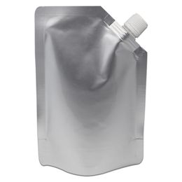 18*25cm 1000ml 10Pcs Jelly Doypack Pure Aluminium Foil Spout Bag Juice Drinking Liquid Storage Stand Up Spout Mylar Package Pouch 201022