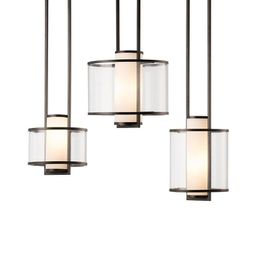 Pendant Lamps Chinese Style Cylinder Cone Glass Acrylic Dinner Light Modern Living Lobby El Hall Hanging Lamp Fixtures