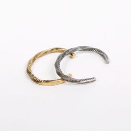 steel wire jewelry Australia - Vintage Silver Bracelets Twisted Braiding Stainless Steel Wires Cuff Bangles Bracelet For Men Women Jewelry Bileklik1 Bangle