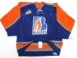 STITCHED CUSTOM KAMLOOPS BLAZERS WHL BLUE HOCKEY JERSEY ADD ANY NAME NUMBER MENS KIDS JERSEY XS-5XL