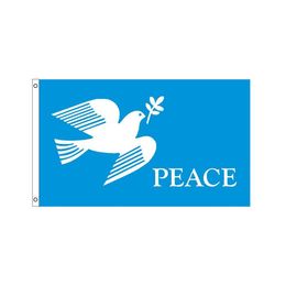 Peace Dove Flags 3x5FT Banners For Decoration Gift Double Stitching Indoor Or Outdoor Polyester Advertising Promotion