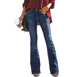 Autumn Winter High Waist Mom Jeans Mujer Flare Jeans For Women Denim Skinny Jeans Wide Leg Female Pants Plus Size Ladies 201223