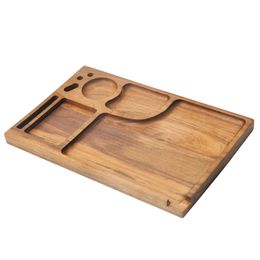 rolling trays NZ - TOPPUFF 190MM * 295MM Natural Walnut Wooden Tray Mutifuction Wood Rolling Tray Wood Rolling Trays Suit King Size Rolling Cone or Paper
