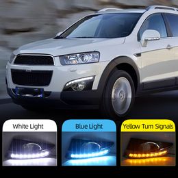 For Chevrolet Captiva 2011 2012 2013 turn Signal Relay Car-styling 12V LED DRL Daytime Running Lights with fog lamp hole