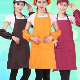 Adult Aprons Pocket Craft Cooking Baking Aprons Adult Art Painting Solid Colours Aprons Kitchen Dining Bib Customizable Apron BH2950 TQQ