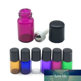 5pcs Mini Empty Perfume Sample Test 2ml Colourful Roller Glass Bottle Refillable Essential Oil Roll-on Vial